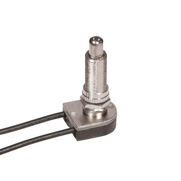 On-Off Metal Push Switch; 1-1/8" Metal Bushing; Single Circuit; 6A-125V, 3A-250V Rating; 6"