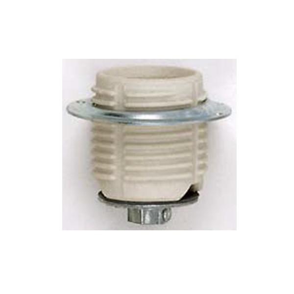 Keyless Threaded Porcelain Socket With 1/8 IP Cap, Ring, And Spring Contact For 4KV; Unglazed; 660W;
