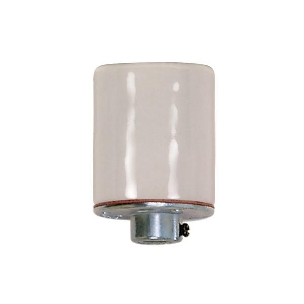 Keyless Smooth Porcelain Socket With Spring Contact For 4KV And 1/8 IP Cap; Glazed; 660W; 600V