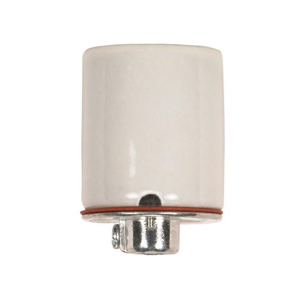 Keyless Porcelain Socket With 2 Wireways; Metal 1/8 IP Cap; Glazed; 660W; 250V