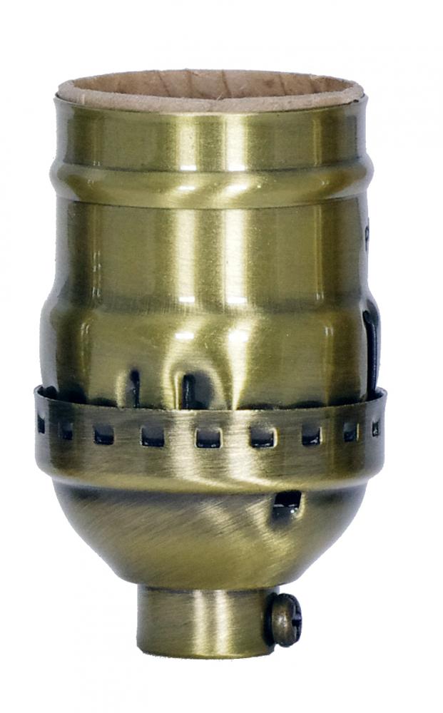Short Keyless Socket; 1/8 IPS; 3 Piece Stamped Solid Brass; Antique Brass Finish; 660W; 250V