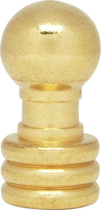 Ball Knob Finial; Burnished And Lacquered; 1-1/8" Height; 1/4-27