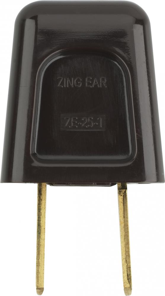 Quick Connect Plug; Brown Finish; Polarized; 18/2-SPT-1; 6A; 125V