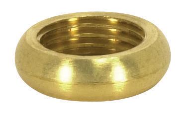 Brass Round Beaded Locknut; 1/8 IP; 9/16" Diameter; 5/32" Thick; Unfinished