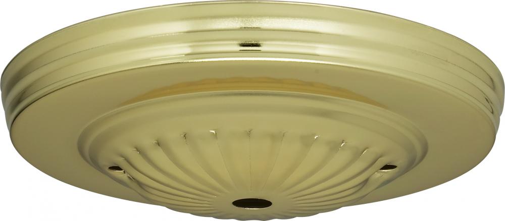 Ribbed Canopy; Canopy Only; Brass Finish; 5" Diameter; 7/16" Center Hole; 2 -8/32 Bar Holes