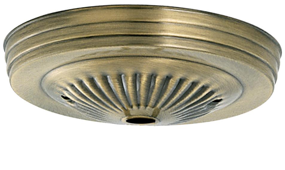 Ribbed Canopy; Canopy Only; Antique Brass Finish; 5" Diameter; 7/16" Center Hole; 2 -8/32