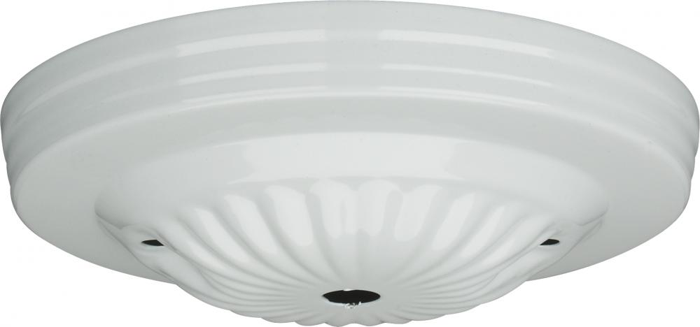 Ribbed Canopy; Canopy Only; White Finish; 5" Diameter; 7/16" Center Hole; 2 -8/32 Bar Holes
