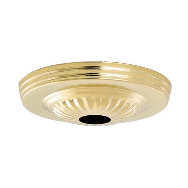 Ribbed Canopy; Canopy Only; Brass Finish; 5" Diameter; 1-1/16" Center Hole