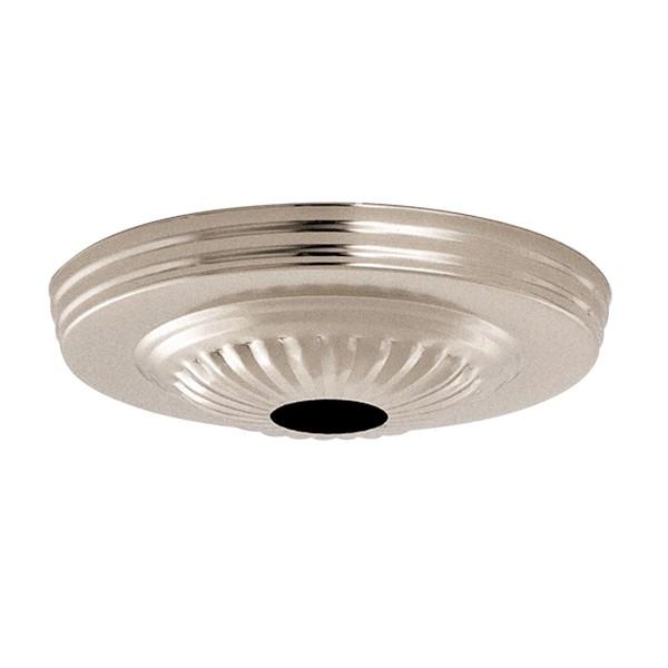 Ribbed Canopy; Canopy Only; Chrome Finish; 5" Diameter; 1-1/16" Center Hole