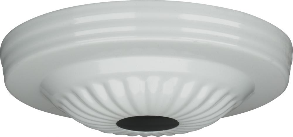 Ribbed Canopy; Canopy Only; White Finish; 5" Diameter; 1-1/16" Center Hole