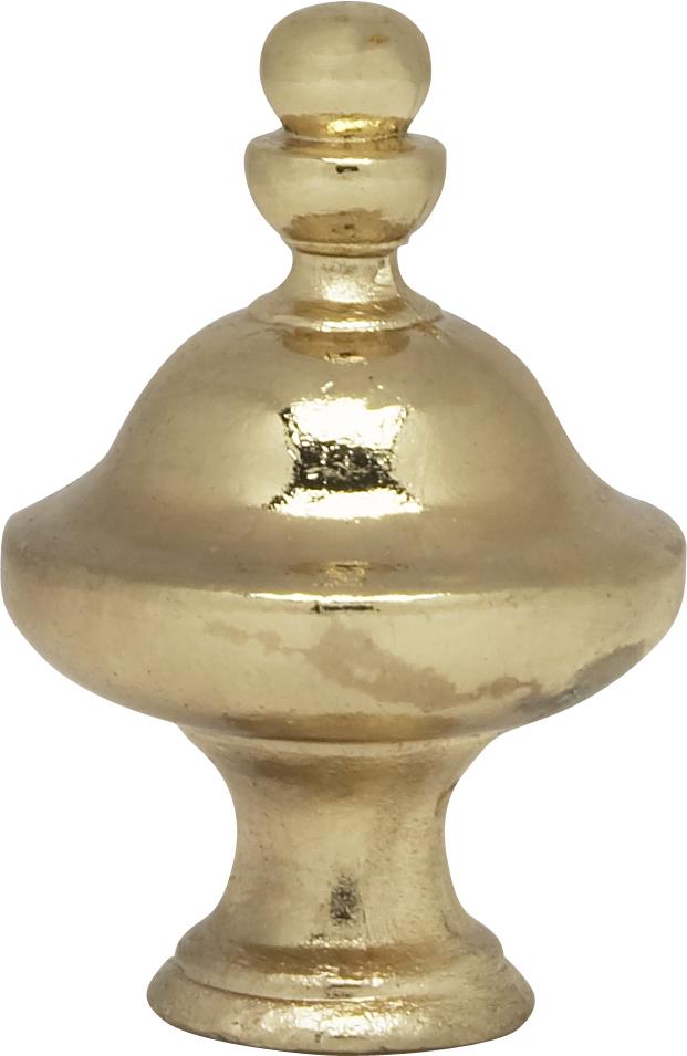 Pyramid Finial; 1-1/2" Height; 1/4-27; Polished Brass Finish