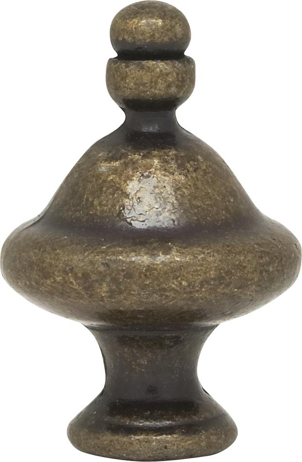 Pyramid Finial; 1-1/2" Height; 1/4-27; Antique Brass Finish