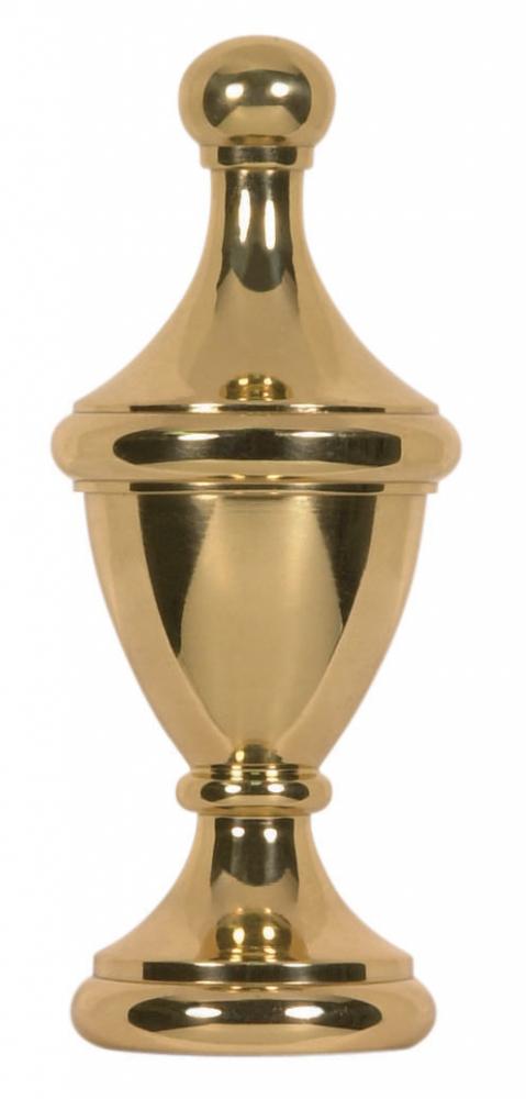Large Urn Finial; 2-3/4" Height; 1/8 IP; Polished Brass Finish