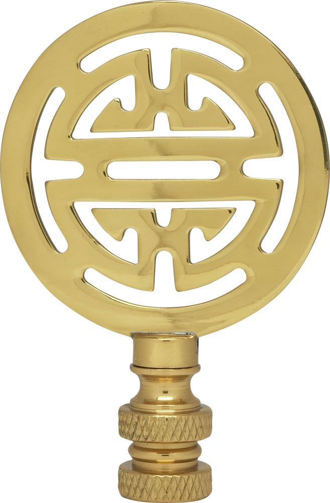 Oriental Brass Finial; 2-3/4" Height; 1/4-27; Polished Brass Finish