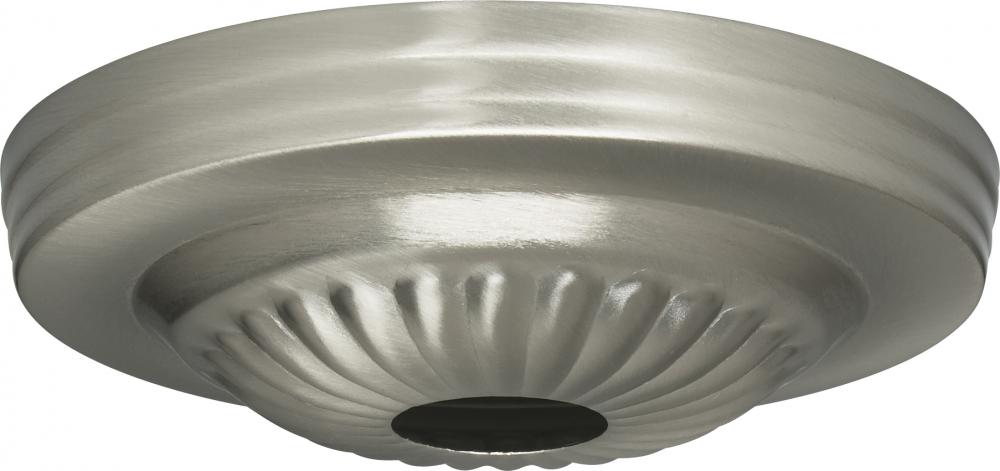 Ribbed Canopy; Canopy Only; Brushed Nickel Finish; 5" Diameter; 1-1/16" Center Hole