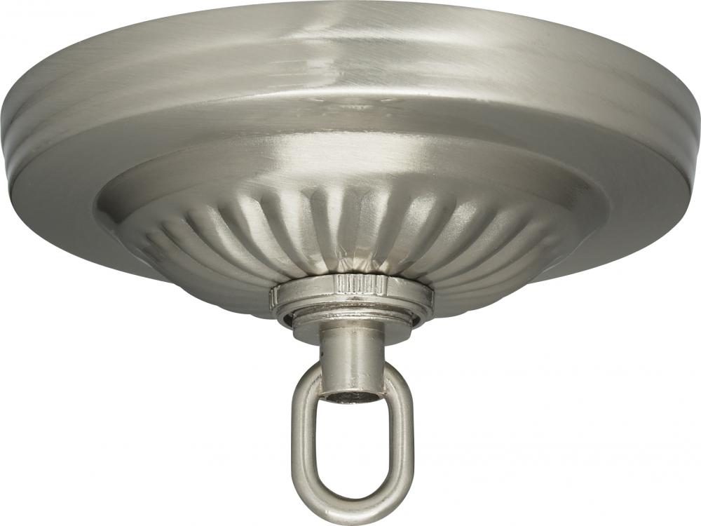 Ribbed Canopy Kit; Brushed Nickel Finish; 5" Diameter; 1-1/16" Center Hole; Includes