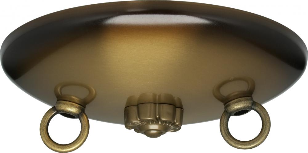Bath Swag Canopy Kit; Antique Brass Finish; 5" Diameter; 3- 7/16" Holes; Includes Hardware;