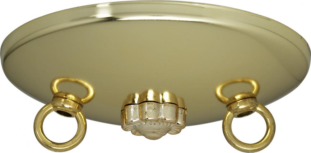 Bath Swag Canopy Kit; Brass Finish; 5" Diameter; 3- 7/16" Holes; Includes Hardware; 10lbs