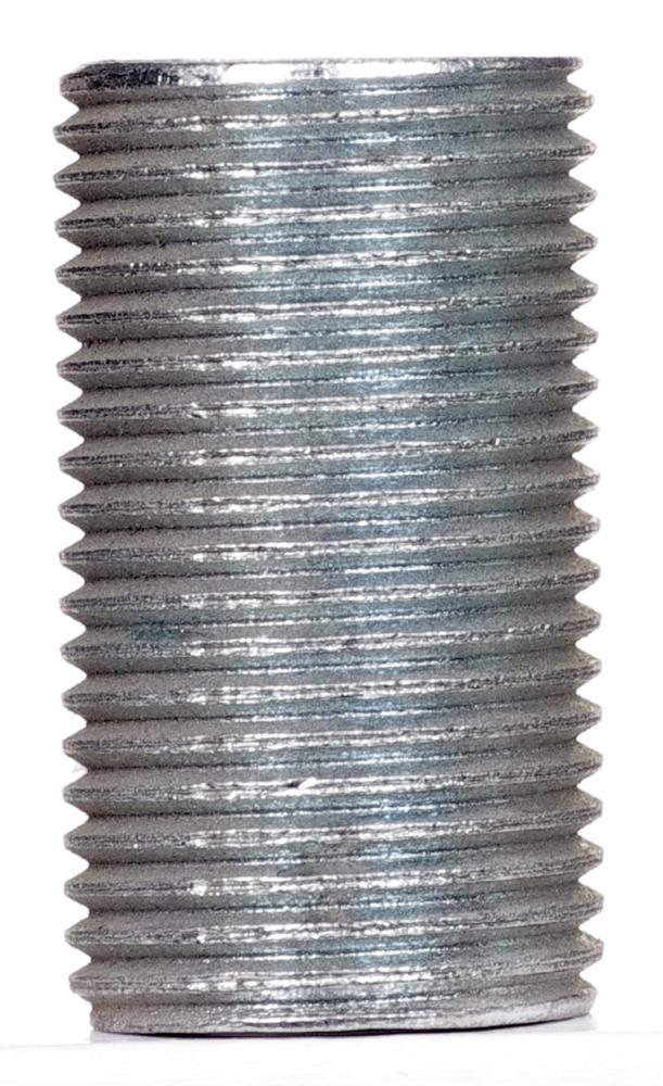 3/8 IP Steel Nipple; Zinc Plated; 1-1/8" Length; 5/8" Wide