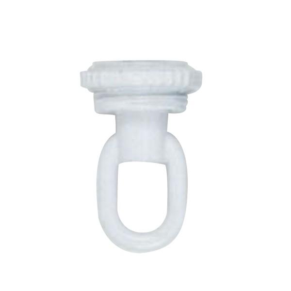 1/8 IP Screw Collar Loop With Ring; 25lbs Max; White Finish