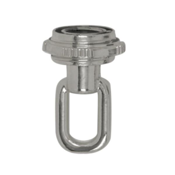 1/4 IP Matching Screw Collar Loop With Ring; 25lbs Max; Brushed Nickel Finish