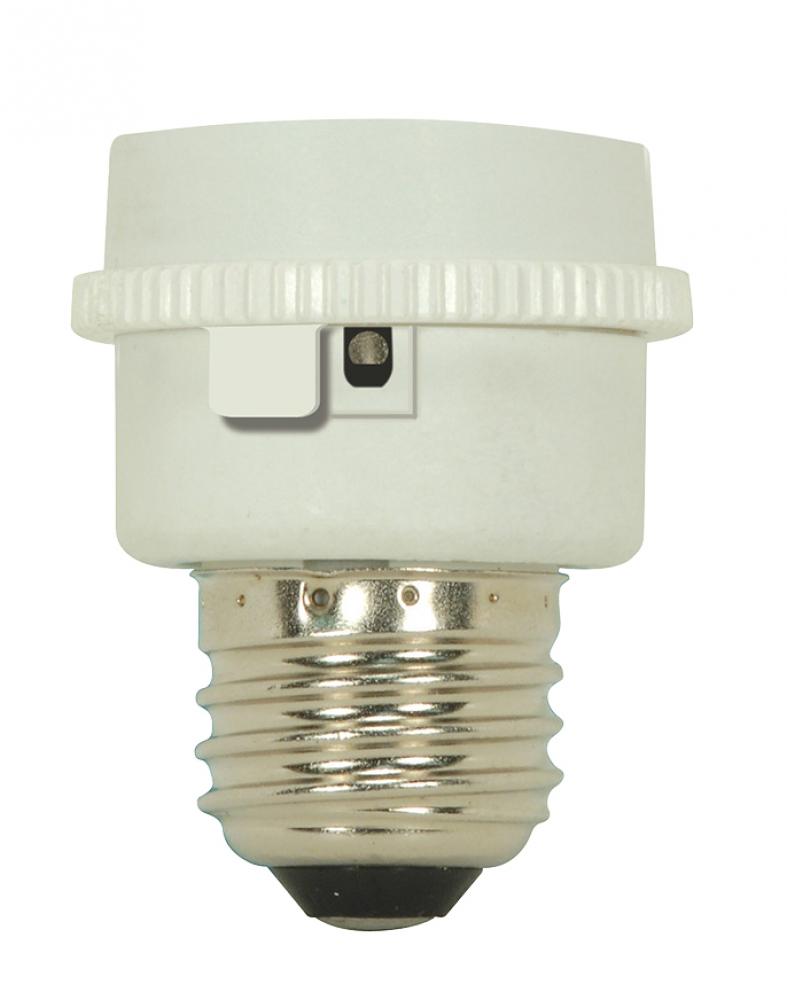 Medium To GU24 Adapter; White Finish; E26-GU24 With Photocell; 1-1/8" Overall Extension;