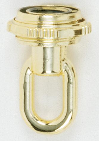 1/4 IP Matching Screw Collar Loop With Ring; 25lbs Max; Brass Plated Finish