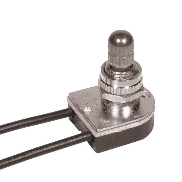 On-Off Metal Rotary Switch; 3/8" Metal Bushing; Single Circuit; 6A-125V, 3A-250V Rating; Nickel
