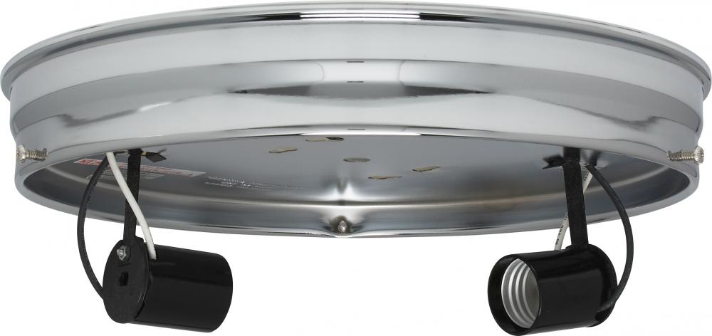 10" 2-Light Ceiling Pan; Chrome Finish; Includes Hardware; 60W Max