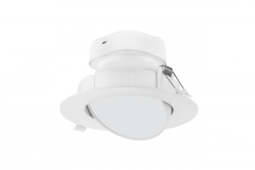 9 watt LED Direct Wire Downlight; Gimbaled; 6 inch; 2700K; 120 volt; Dimmable