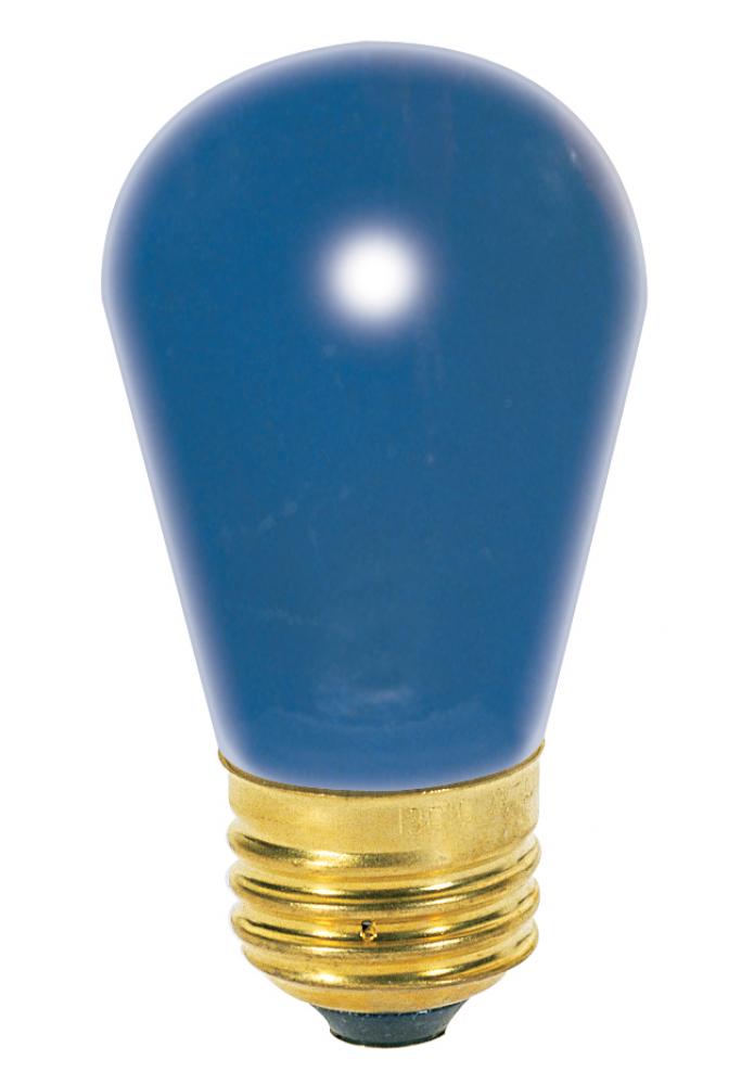11 Watt S14 Incandescent; Ceramic Blue; 2500 Average rated hours; Medium base; 130 Volt; Carded