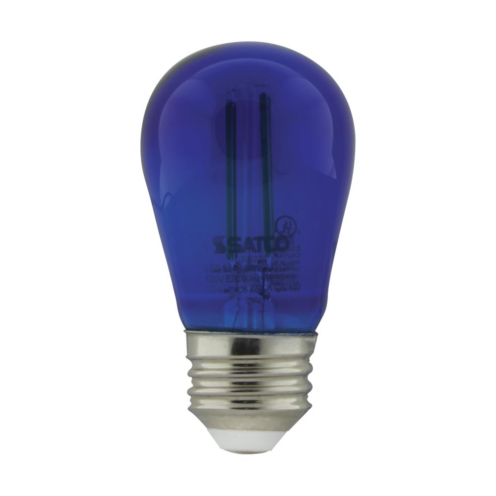 1 Watt; S14 LED Filament; Blue Transparent Glass Bulb; E26 Base; 120 Volt; Non-Dimmable; Pack of 4