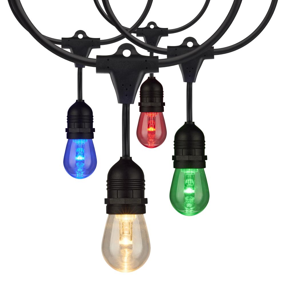 24Ft; LED String Light; 12-S14 lamps; 120 Volts; RGBW with Infrared Remote