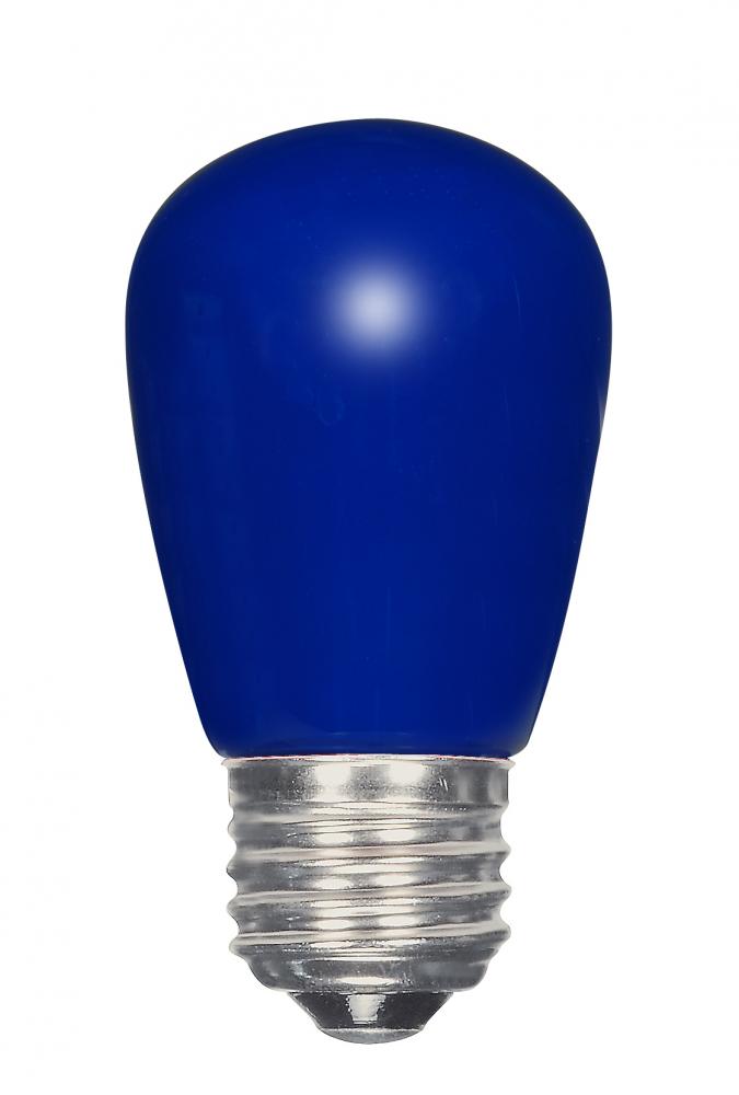 1.4 Watt LED; S14; Ceramic Blue; Medium base; 120 Volt; Carded