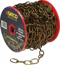 Satco Products Inc. 79/212 - 8 Gauge Chain; Antique Brass Finish; 100 Feet To Reel; 1 Reel To Master; 35lbs Max