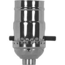 Satco Products Inc. 80/1023 - On-Off Push Thru Socket; 1/8 IPS; 3 Piece Stamped Solid Brass; Polished Nickel Finish; 660W; 250V