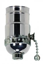 Satco Products Inc. 80/1027 - On-Off Pull Chain Socket; 1/8 IPS; 3 Piece Stamped Solid Brass; Polished Nickel Finish; 660W; 250V