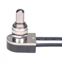 Satco Products Inc. 80/1125 - On-Off Metal Push Switch; 3/8" Metal Bushing; Single Circuit; 6A-125V, 3A-250V Rating; Nickel