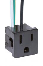 Satco Products Inc. 80/1142 - 3 Wire, 2 Pole Snap-In Convenience Outlet, Opening Size: 1" x 1" x 1" Rated: 15A-125V