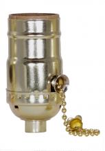Satco Products Inc. 80/1188 - On-Off Pull Chain Socket; 1/8 IPS; Aluminum; Brite Gilt Finish; 660W; 250V; With Set Screw