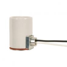 Satco Products Inc. 80/1445 - Keyless Porcelain Socket With Side Mount Bushing; 12" AWM B/W 105C Leads; 1/8 IPS; CSSNP Screw