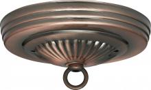 Satco Products Inc. 90/054 - Ribbed Canopy Kit; Antique Copper Finish; 5" Diameter; 7/16" Center Hole; 2-8/32 Bar Holes;