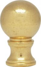 Satco Products Inc. 90/132 - Ball Finial; Burnished And Lacquered; 1-3/8" Height; 7/8" Diameter; 1/8 IP