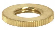 Satco Products Inc. 90/1623 - Brass Round Knurled Locknut; 1/8 IP; 3/4" Diameter; 3/32" Thick; Unfinished