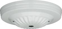 Satco Products Inc. 90/1680 - Ribbed Canopy; Canopy Only; White Finish; 5" Diameter; 7/16" Center Hole; 2 -8/32 Bar Holes