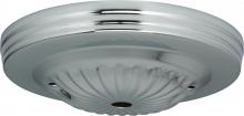 Satco Products Inc. 90/1681 - Ribbed Canopy; Canopy Only; Chrome Finish; 5" Diameter; 7/16" Center Hole; 2 -8/32 Bar Holes