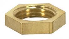Satco Products Inc. 90/172 - Brass Hexagon Locknut; 1/8 IP; 1/2" Hexagon; 1/8" Thick; Unfinished