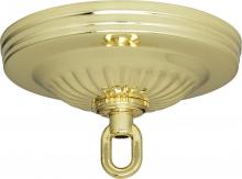 Satco Products Inc. 90/192 - Ribbed Canopy Kit; Brass Finish; 5" Diameter; 1-1/16" Center Hole; Includes Hardware; 25lbs