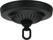 Satco Products Inc. 90/198 - Ribbed Canopy Kit; Black Finish; 5" Diameter; 1-1/16" Center Hole; Includes Hardware; 25lbs