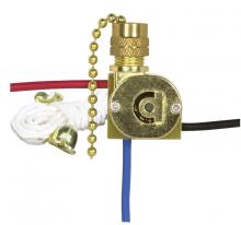 Satco Products Inc. 90/2260 - 3-Way Canopy Switch; 2 Circuit; 4 Position With Metal Chain, White Cord And Bell; 6A-125V, 3A-250V